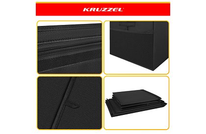 XXL cutie pentru jucării 132 l cu capac, organizator negru 94 cm