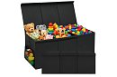 XXL cutie pentru jucării 132 l cu capac, organizator negru 94 cm