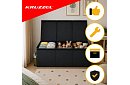 XXL cutie pentru jucării 132 l cu capac, organizator negru 94 cm
