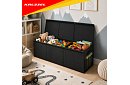 XXL cutie pentru jucării 132 l cu capac, organizator negru 94 cm