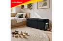 XXL cutie pentru jucării 132 l cu capac, organizator negru 94 cm