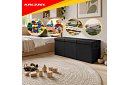 XXL cutie pentru jucării 132 l cu capac, organizator negru 94 cm