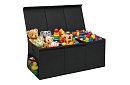 XXL cutie pentru jucării 132 l cu capac, organizator negru 94 cm