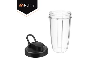 Blender din sticlă de 1200 W cu zdrobire de gheață, recipient din sticlă și 2 sticle portabile