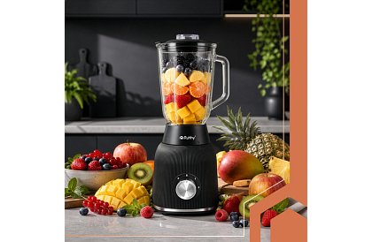 Blender din sticlă de 1200 W cu zdrobire de gheață, recipient din sticlă și 2 sticle portabile