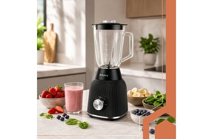 Blender din sticlă de 1200 W cu zdrobire de gheață, recipient din sticlă și 2 sticle portabile