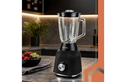 Blender din sticlă de 1200 W cu zdrobire de gheață, recipient din sticlă și 2 sticle portabile