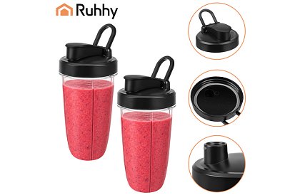 Blender din sticlă de 1200 W cu zdrobire de gheață, recipient din sticlă și 2 sticle portabile