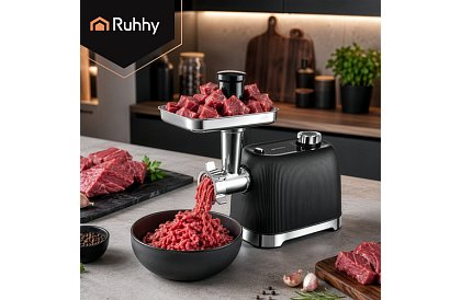 Răzătoare electrică pentru carne 2400 W, funcție de reversare, 3 site din oțel