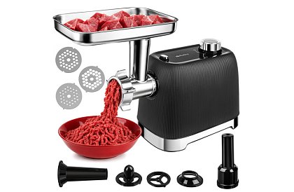 Răzătoare electrică pentru carne 2400 W, funcție de reversare, 3 site din oțel