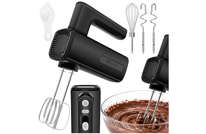 Mixer manual 800 W, 5 viteze, Turbo, cârlige de frământat