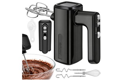 Mixer manual 800 W, 5 viteze, Turbo, cârlige de frământat