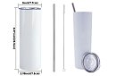 Cana termică de călătorie cu pai 590 ml – alb minimalist