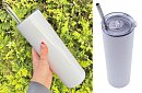 Cana termică de călătorie cu pai 590 ml – alb minimalist