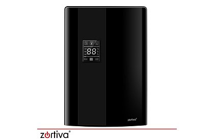 Dezumidificator de aer Zortiva 90 W, 2 l, higrometru, temporizator, telecomandă – negru