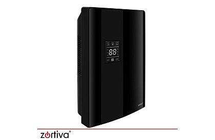 Dezumidificator de aer Zortiva 90 W, 2 l, higrometru, temporizator, telecomandă – negru