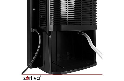 Dezumidificator de aer Zortiva 90 W, 2 l, higrometru, temporizator, telecomandă – negru