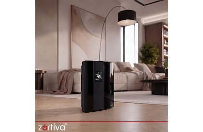 Dezumidificator de aer Zortiva 90 W, 2 l, higrometru, temporizator, telecomandă – negru