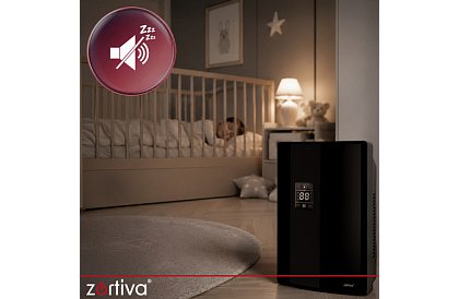 Dezumidificator de aer Zortiva 90 W, 2 l, higrometru, temporizator, telecomandă – negru
