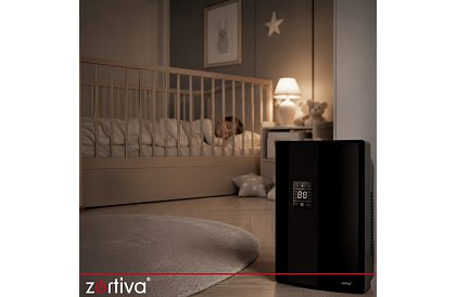 Dezumidificator de aer Zortiva 90 W, 2 l, higrometru, temporizator, telecomandă – negru