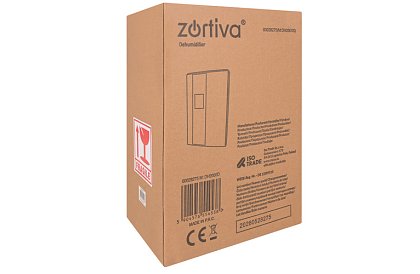 Dezumidificator de aer Zortiva 90 W, 2 l, higrometru, temporizator, telecomandă - alb