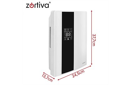 Dezumidificator de aer Zortiva 90 W, 2 l, higrometru, temporizator, telecomandă - alb