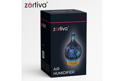 Aromaterapie difuzor Zortiva 200 ml, lampă LED RGB, efect 3D, aromaterapie
