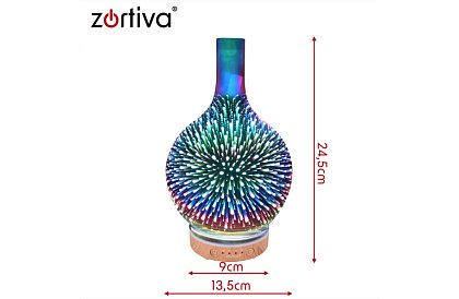 Aromaterapie difuzor Zortiva 200 ml, lampă LED RGB, efect 3D, aromaterapie