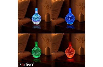 Aromaterapie difuzor Zortiva 200 ml, lampă LED RGB, efect 3D, aromaterapie
