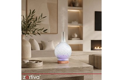 Aromaterapie difuzor Zortiva 200 ml, lampă LED RGB, efect 3D, aromaterapie