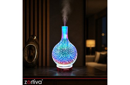 Aromaterapie difuzor Zortiva 200 ml, lampă LED RGB, efect 3D, aromaterapie