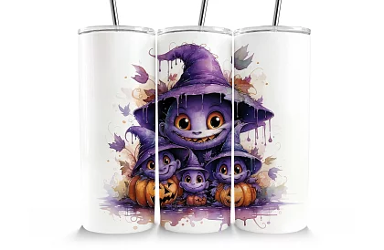 Cana termică de călătorie cu pai 590 ml – Halloween vrăjitoare 01