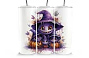 Cana termică de călătorie cu pai 590 ml – Halloween vrăjitoare 01