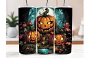 Cana termică de călătorie cu pai 590 ml – Dovleci de Halloween în pădure 03