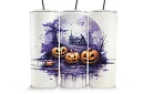 Cana termică de călătorie cu pai 590 ml – Casă bântuită de Halloween și dovleac 04