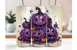 Cana termică de călătorie cu pai 590 ml – Dovleci drăguți mov 06