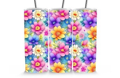 Cana termică de călătorie cu pai 590 ml – Pajiște colorată de primăvară 10