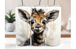 Cana termică de călătorie cu pai 590 ml – Pui de girafă drăguț 12