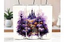 Cana termică de călătorie cu pai 590 ml – Castelul violet de Halloween cu dovleci 17