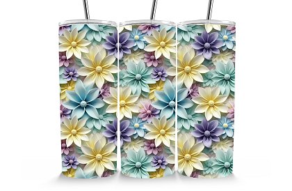 Cana termică de călătorie cu pai 590 ml – Flori de hârtie pliate 19