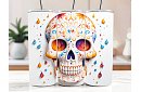 Cana termică de călătorie cu pai 590 ml – Skull mexican Santa Muerte 21