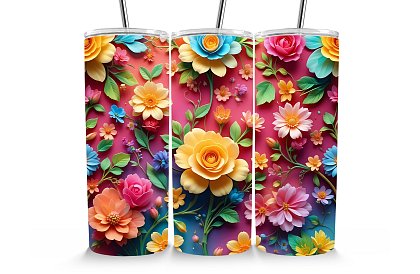 Cana termică de călătorie cu pai 590 ml – Grădina strălucitoare de primăvară 26