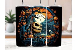 Cana termică de călătorie cu pai 590 ml – Regele Halloween Jack și dovleacul 27