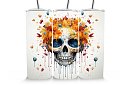 Cana termică de călătorie cu pai 590 ml – Skull de toamnă Calavera cu frunze 29