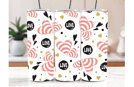 Cana termică de călătorie cu pai 590 ml – Inimi Love 32