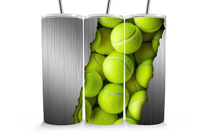 Cana termică de călătorie cu pai 590 ml – Bile de tenis 35