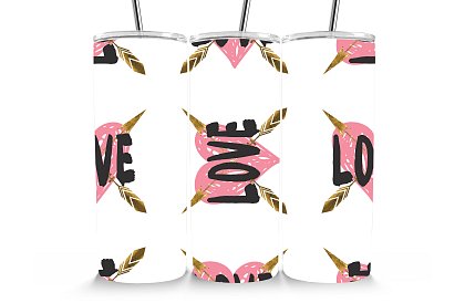 Cana termică de călătorie cu pai 590 ml – Inima Love cu pene 61