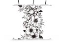 Cana termică de călătorie cu pai 590 ml – Grădina florală alb-negru 64