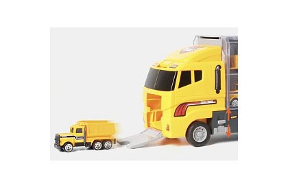 Set de camion de marfă - 6 mașinuțe și utilaje de construcții