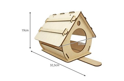 Hrănitoare din lemn DIY pentru păsări de asamblat și vopsit